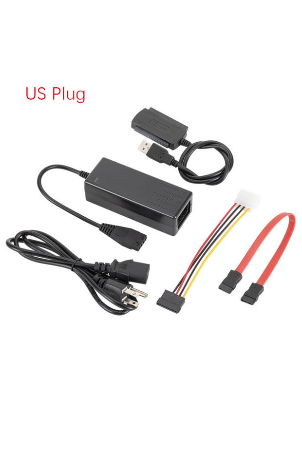US SATA to USB 2 SATA IDE Adapter Cable PATA IDE to USB Converter for 2.5 3.5 Inch SSD HDD with AC A