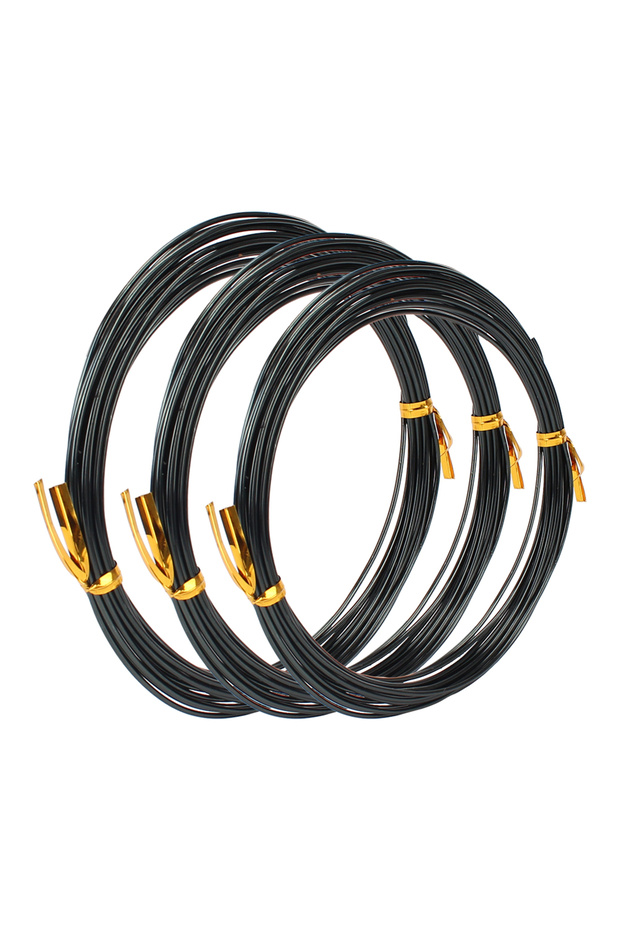 black 3 Rolls Bonsai Wires Anodized Aluminum Bonsai Training Wire With 3 Sizes(1.0 mm,1.5 mm,2.0 mm)