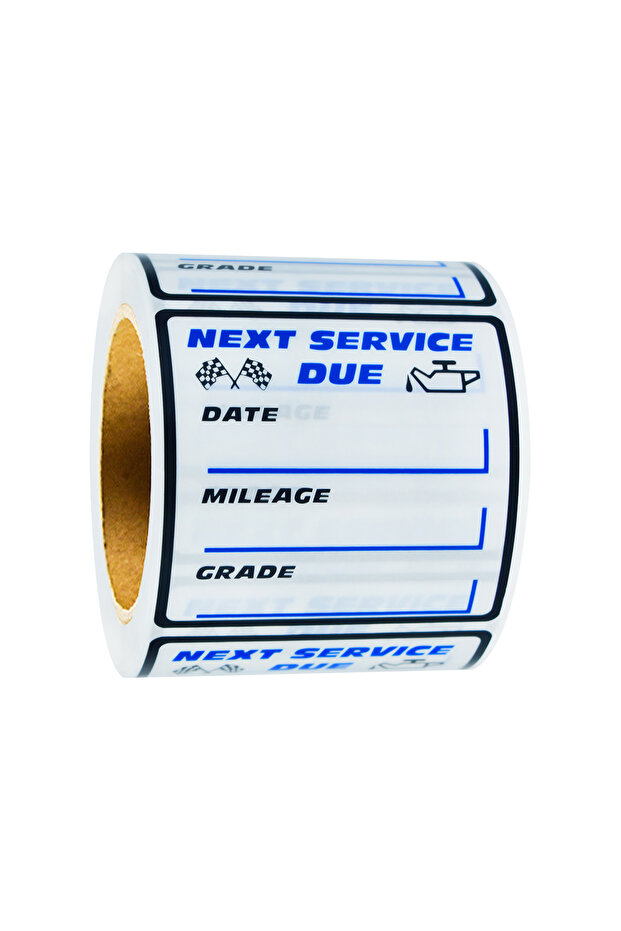 00673 Blue Oil Change Car Maintenance Service Expires Reminder 250Pcs 2*2in Label Sticker Car Window