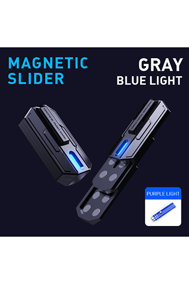 blue Luminous Fidget Slider Toy – Smooth Metal EDC Spinner for Anxiety & Stress Relief ADHD Focus To