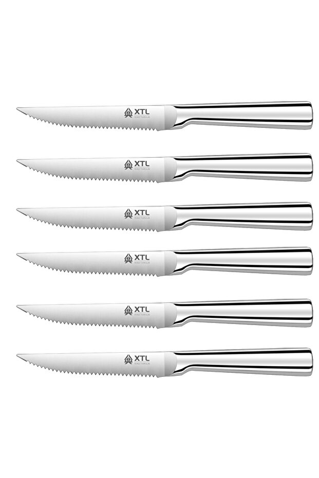 6pcs Steak Knife Cutlery Set - Knife, Fork and Spoon Set - Seiko Home Stainless Steel serrated steak