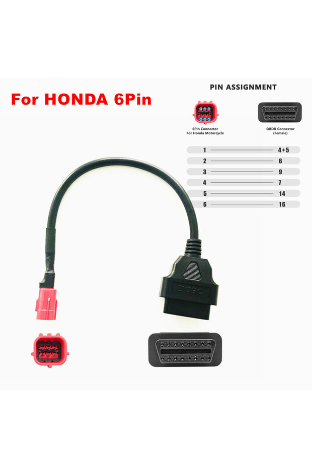 For HONDA 6pin for Motorcycle Motobike Extension Cable For YAMAHA 3/4pin OBD2 Connec OBD2 Connectort