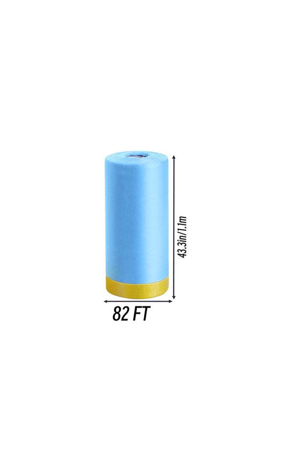 25M 1.1M Pre-Taped Masking Film Plastic Sheeting Automotive Washi Tape No Residue Painters Plastic D