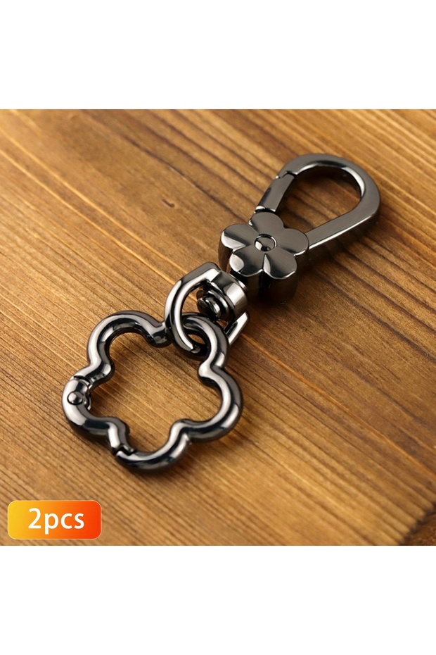 Gunmetal 2pcs Flower Keychain, Cute Key Chains, Key Chain Charm, Keychain Accessories for Women Purs