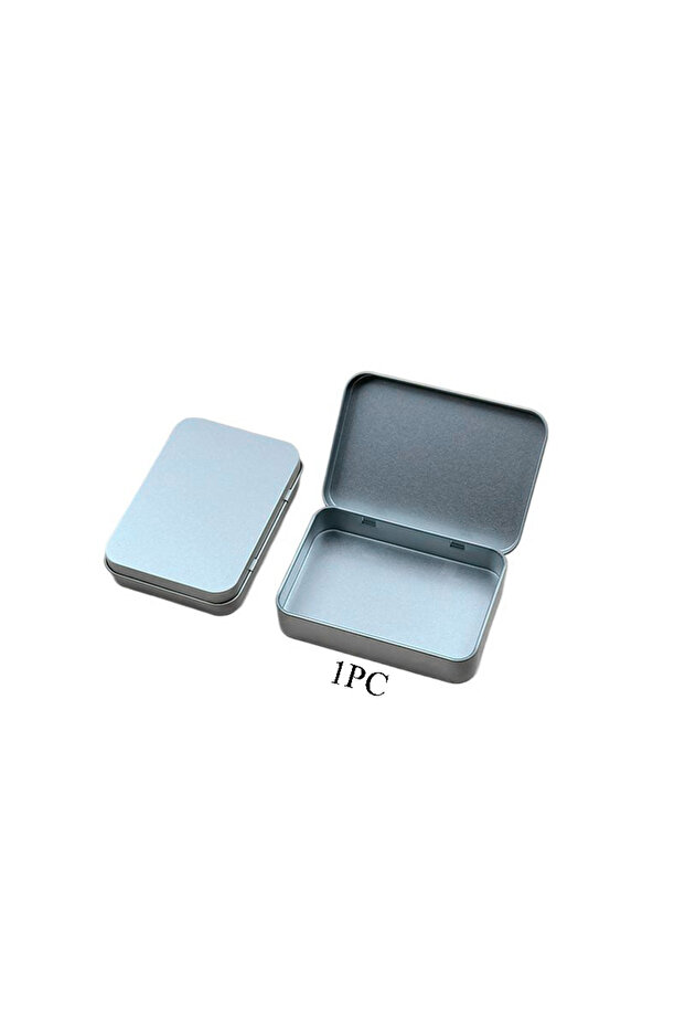 Silver 1PC 1pcs Metal Tin Silver Black Flip Storage Box Tool Box Money Coin Candy Key Business Card