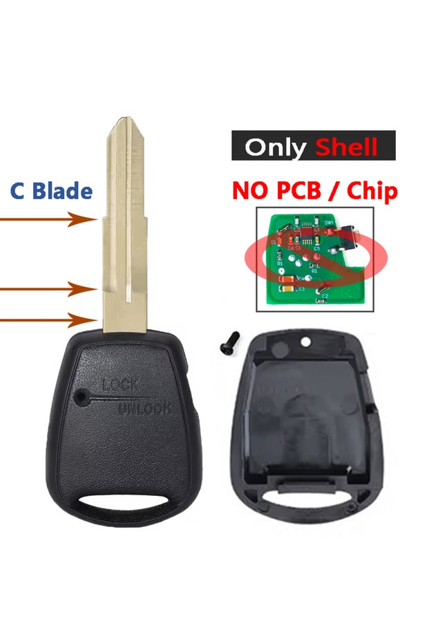 Only Shell -C KEYECU 433MHz ID46 Chip 1 Button Car Remote Key Fob for Hyundai Accent ILoad IMax for