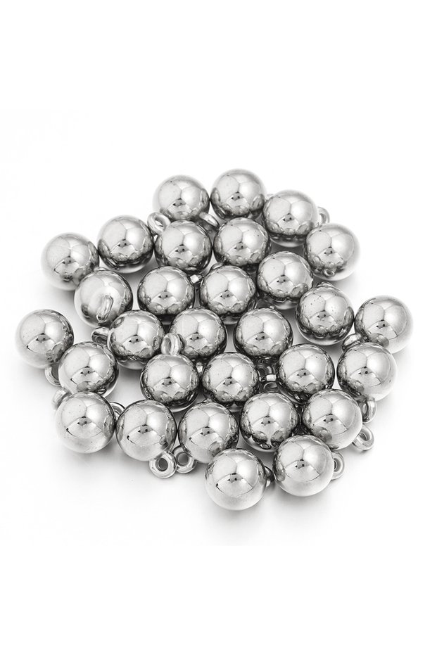 4mm 500pcs Rhodium 10-500pcs/lot CCB Hanging Beads 4/5/6/8/10/12/14/16mm Round Ball Bead Pendants Fo