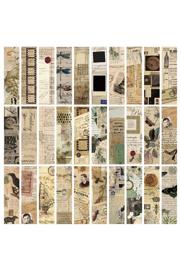 30PCS 30PCS Vintage Style Bookmarks Students Decorating Notebook Exquisite Creative Pages Cards Book