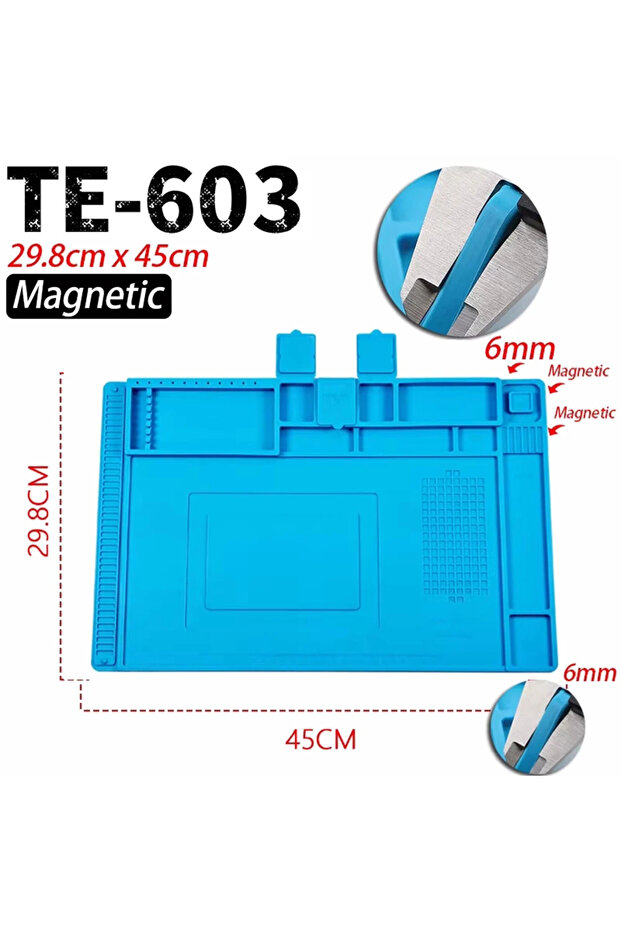 TE-603 450 X 300mm Adsorption Soldering Mat Platform Magnetic Insulation Working Mat Heat-Resistant