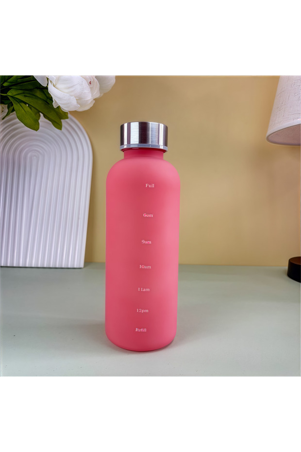 550ml Pink 550ml Bottle With Time Marker Motivational Reusable Fitness Sports Outdoors Travel Leakpr