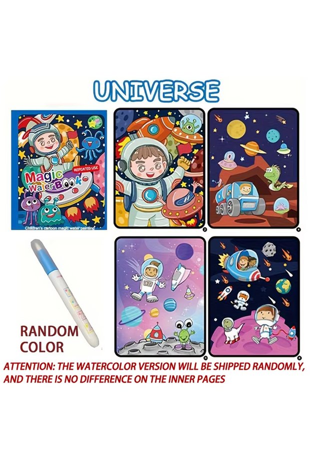 Universe Magical Book Water Drawing Montessori Toys Reusable Coloring Book Magic Water Drawing Book