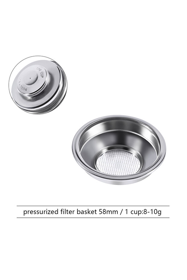 58mm 1Cup Filters 51/54/58mm Double Layer Pressurized Coffee Filter Basket Stainless Steel Reusable