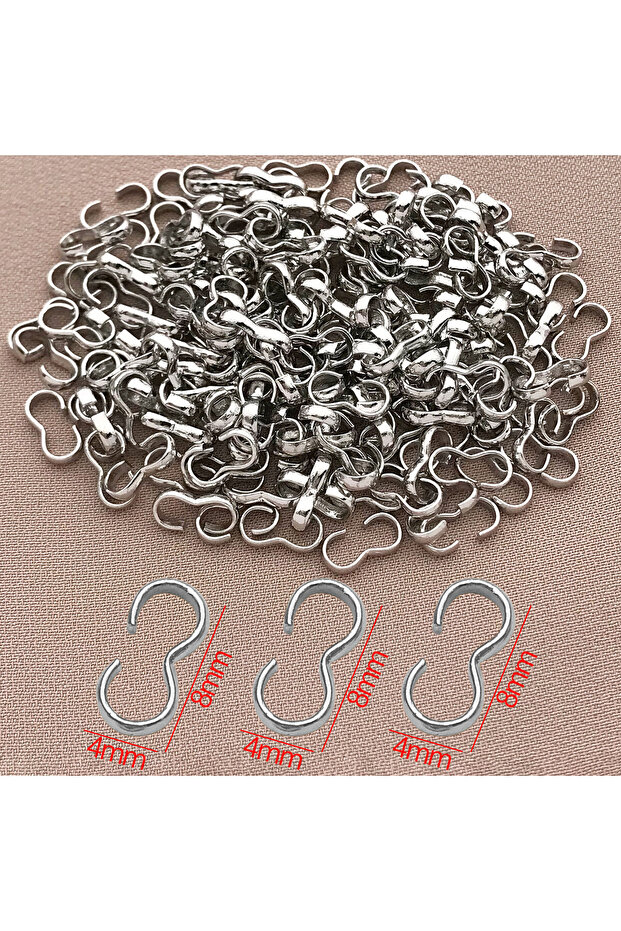 10pcs style 3 Mix 10/20pcs 18K Copper Plated Genuine Golden Thick Silvery Open 3-Character Buckle, D