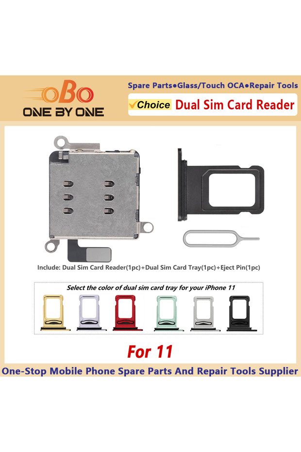For 11 White Dual SIM Card Reader Flex Cable For iPhone 11 Double SIM Card Tray Slot Holder Adapter