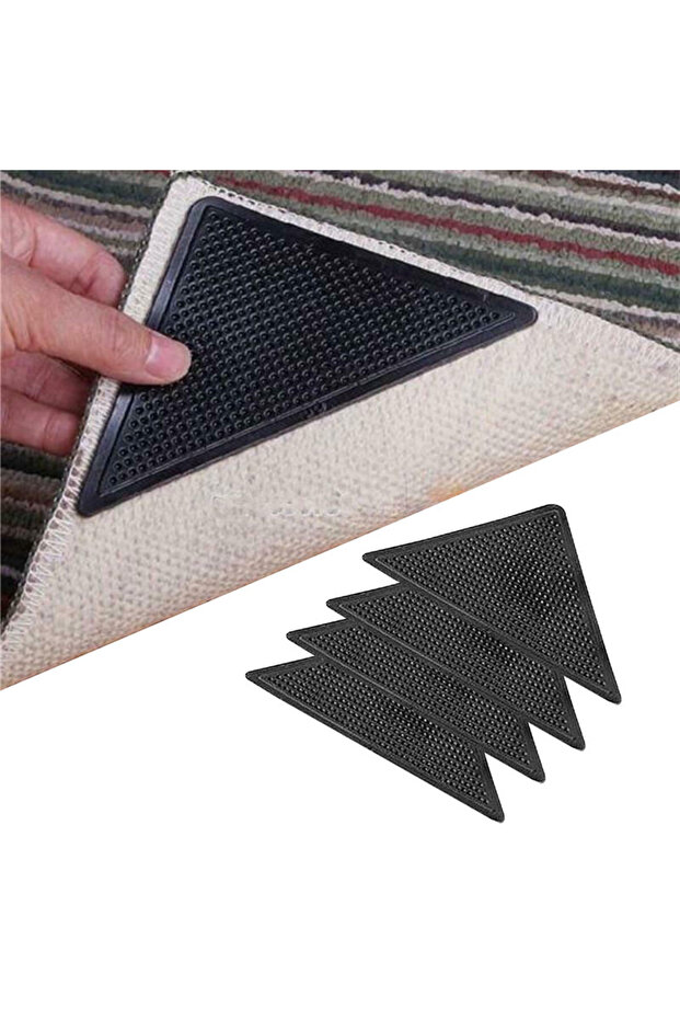 8PCS Triangle Carpet Non-slip Stickers Washable Reusable Rug Gripper Anti-skid Rubber Mat Patch Tape