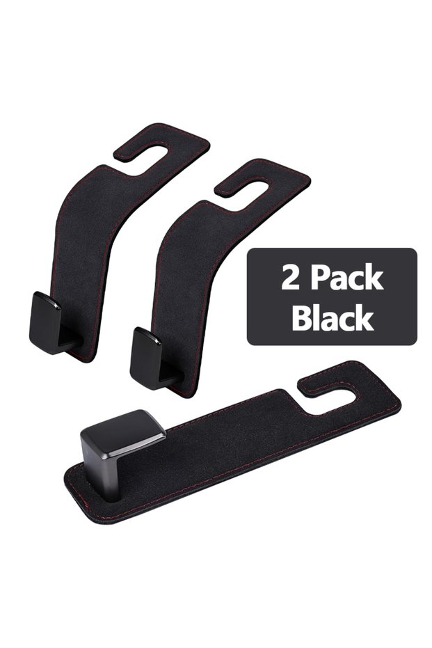 Black Universal 2PCS Car Seat Headrest Hook Metal Back Seat Hooks Hanger Interior Storage Organizer