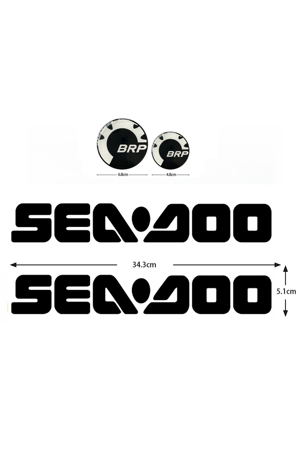 1 Set Black pvc set Jet Ski Stickers 68mm epoxy Emblem 48mm Badge SEA-DOO Boat Sticker Vinyl Decal A