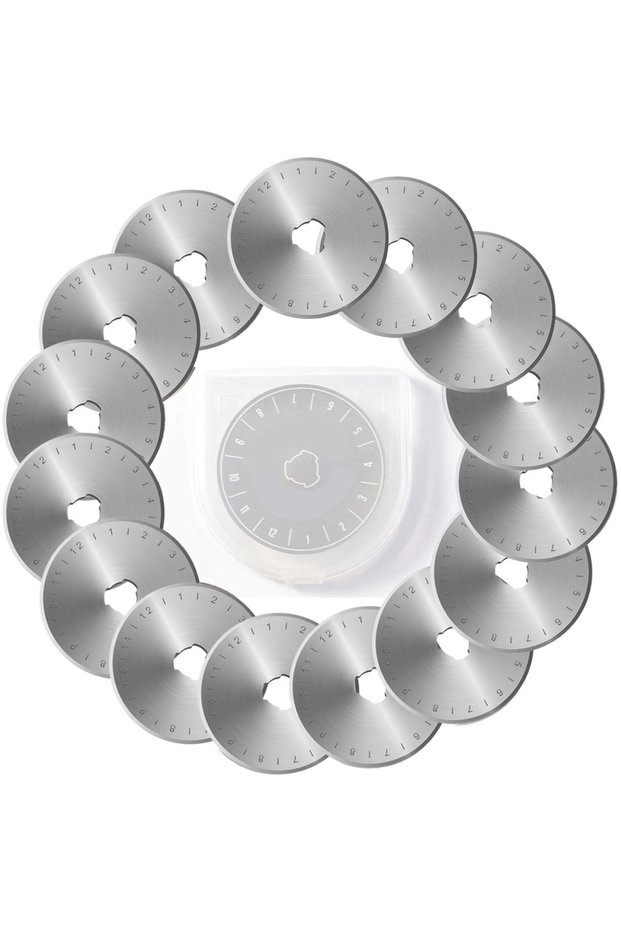 15pcs 15PCS 45mm Rotary Cutter Blades Sharp and Durable Blades with Clear Scale for Quilting Sewing