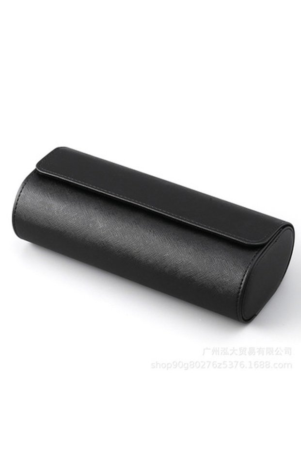 3 Slot Black Watch Roll Travel Case 1/2/3-Slot Portable Vintage Leather Watch Display Case Storage B