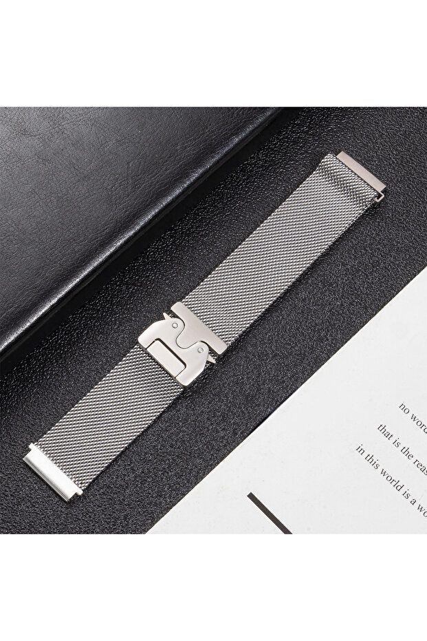 22mm Silver 22mm Milanese Strap for Samsung Galaxy Watch 3 45 46mm for Xiaomi Redmi Watch 5 Active M
