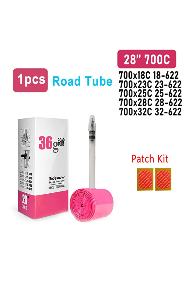 Presta Valve 65mm with Patch Kit 1pcs 36g Ridenow Bicycle Inner Tube 700C X 18 25 28 32 MTB Bicycle