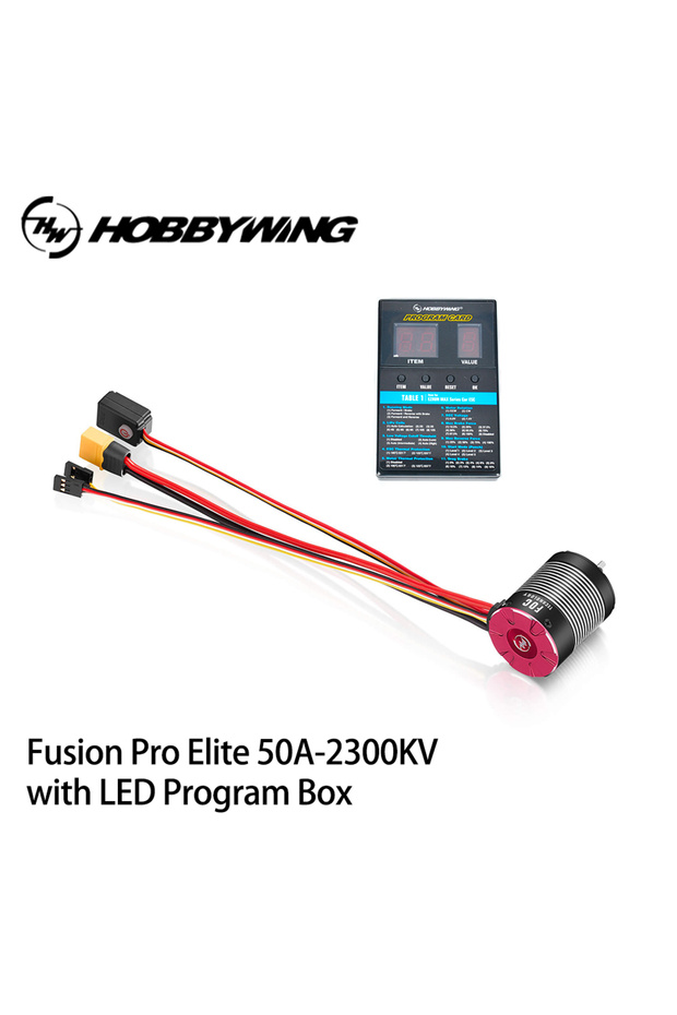 with LED HOBBYWING QuicRun Fusion Pro Elite 50A 2300KV Sensored Brushless Integrated ESC Motor for 1