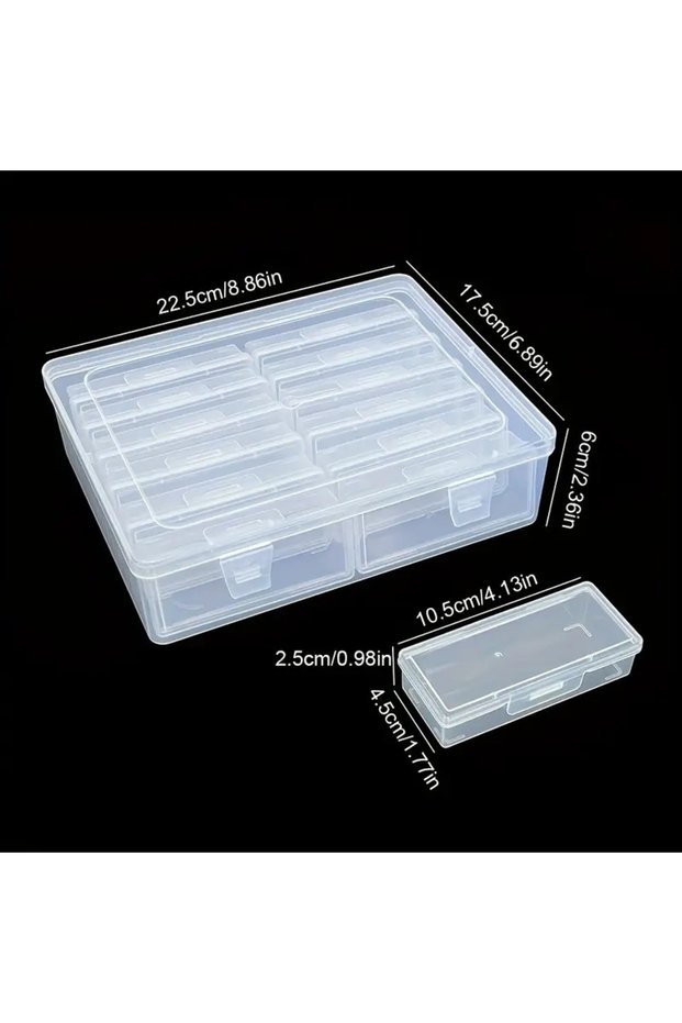 12G105H2260 6/12 adjustable rectangular storage boxes, suitable for crafts, beads, jewelry with divi
