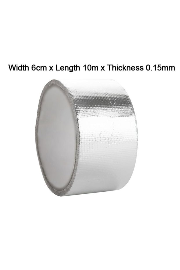 6CM x 10M 10Meters Fiberglass Aluminum Foil Tape HVAC Heat Resistant Tape Heat Shield Thermal Barrie
