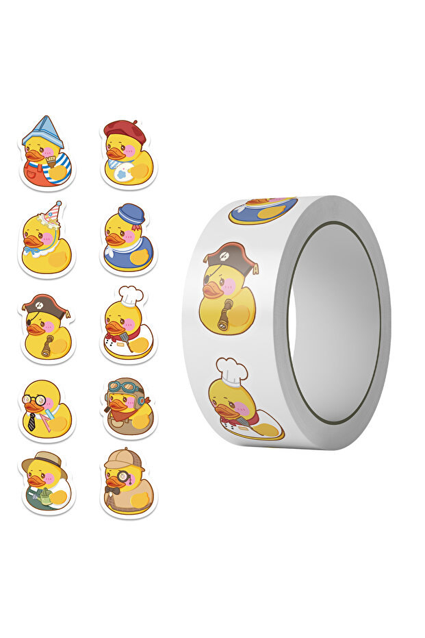 500PCS 500PCS/Roll Cartoon Yellow Duck Cute Stickers for DIY Scrapbook Stationery Water Bottle Phone