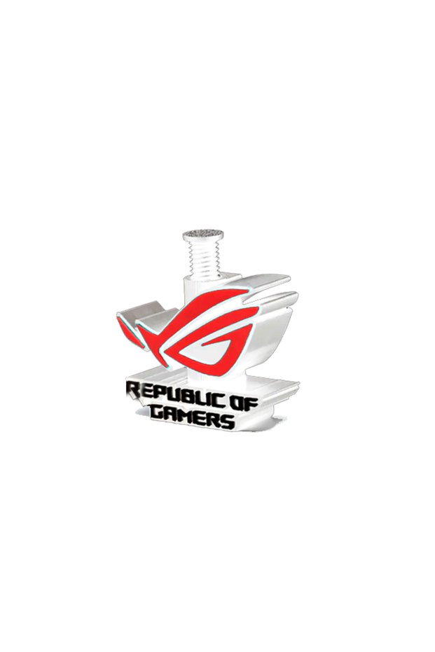 White Personalized ROG Logo Graphics Card Lifting Jack, 6-10cm ADJ. GPU Holder Bracket 3D Printed Pr