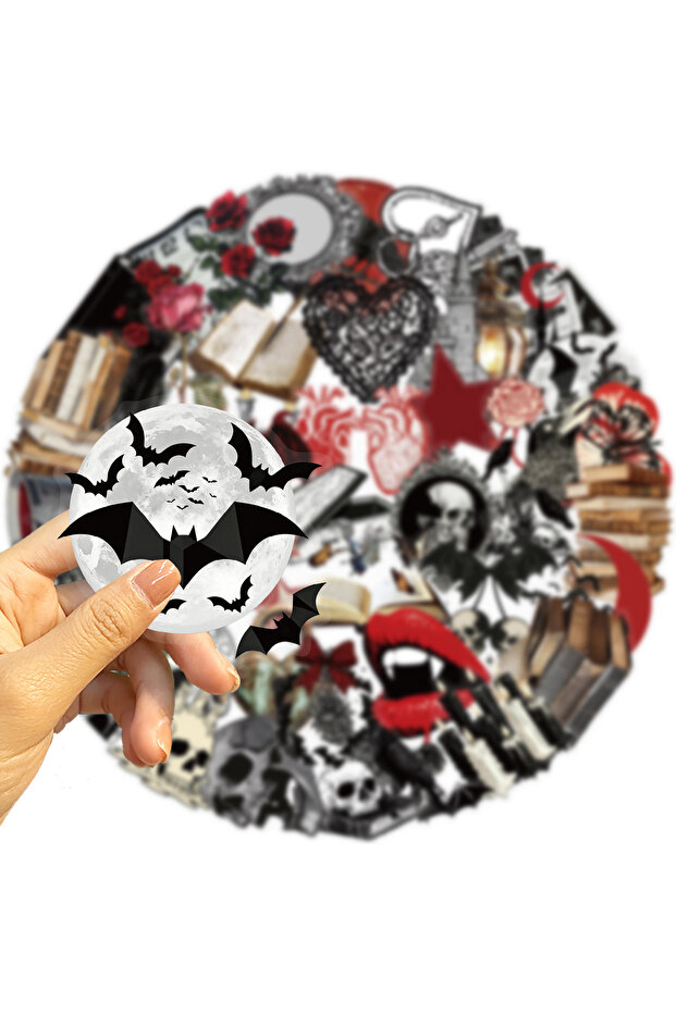 50pcs 50 Pcs Gothic Horror Theme Stickers Pack Decorate Phone Skate Helmet Bicycle Cup Suitcase Guit