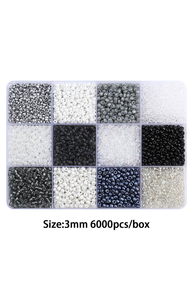 3mm about6000pcs style7 About6000Pcs12 Grid Rice Bead Set Box 3mm Colorful Unique Loose Beads Handma