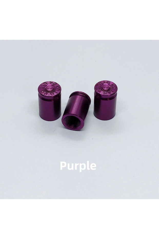 Purple Bullet Case Valve Caps - US Standard Fit - 4PCS Covers for All Cars & Motorcycles Factory Ma