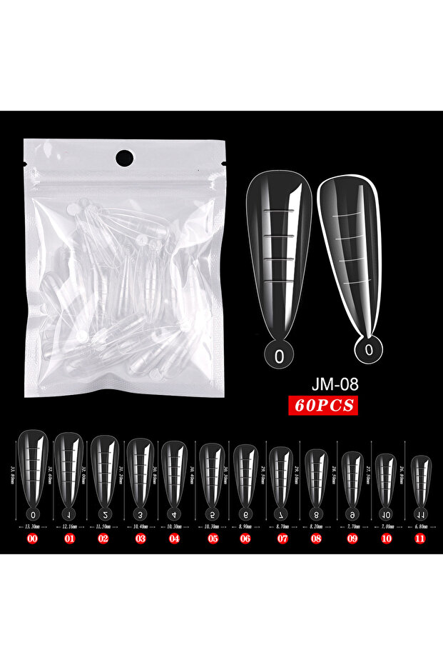 JMM-8 Fake Nail Forms Tips UV Gel For Extension Building Gel Polish Fake Artificial Tool 60pcs
