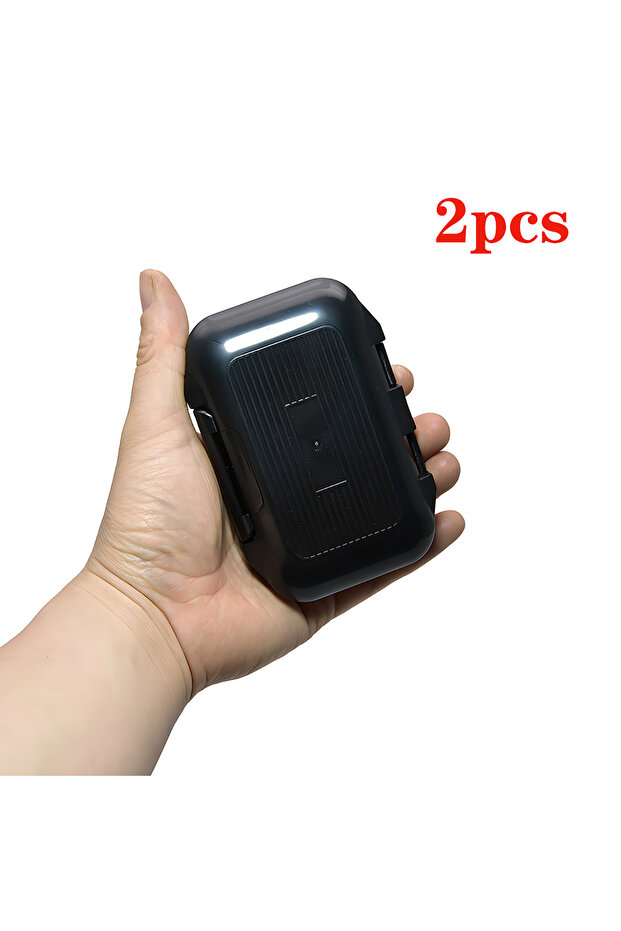 Black 2pcs Waterproof Fishing Tackle Box Fishing Accessories Tool Storage Box Fish Hook Lure Fake Ba