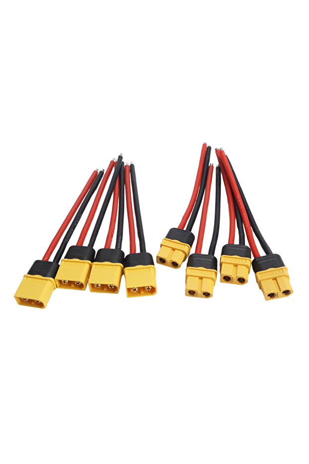XT60H M F - 4Pair 4Pcs XT60 XT60H Male Female Connector Plug with 14 AWG Soft Silicon Wire Extension