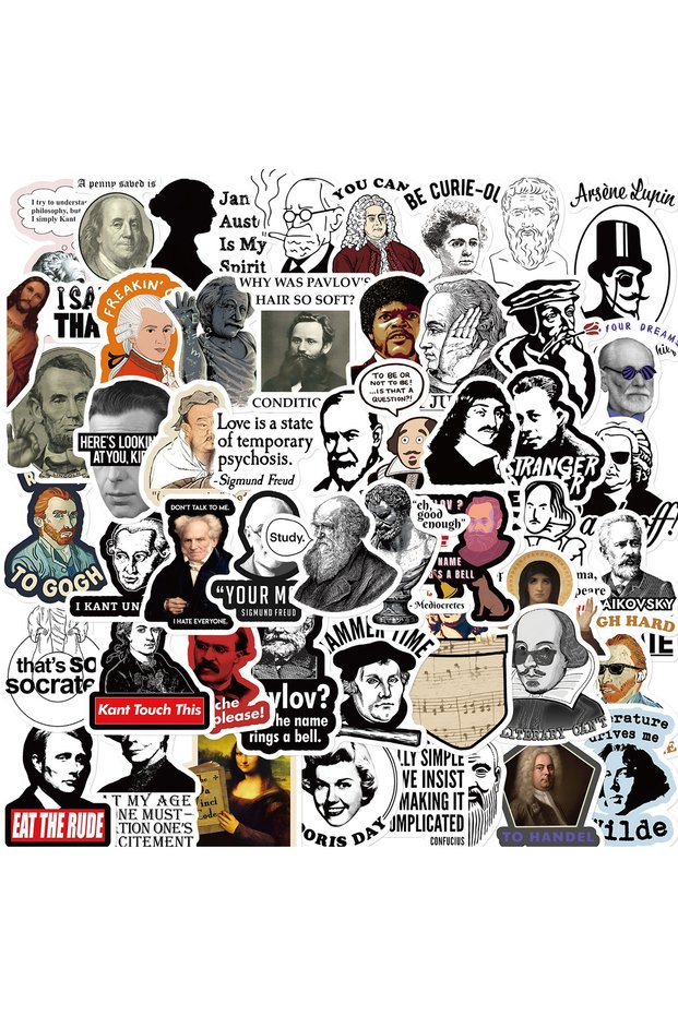 Multicolor 50Pcs Funny History Stickers History Nerd Stickers History Stickers for Students Teachers