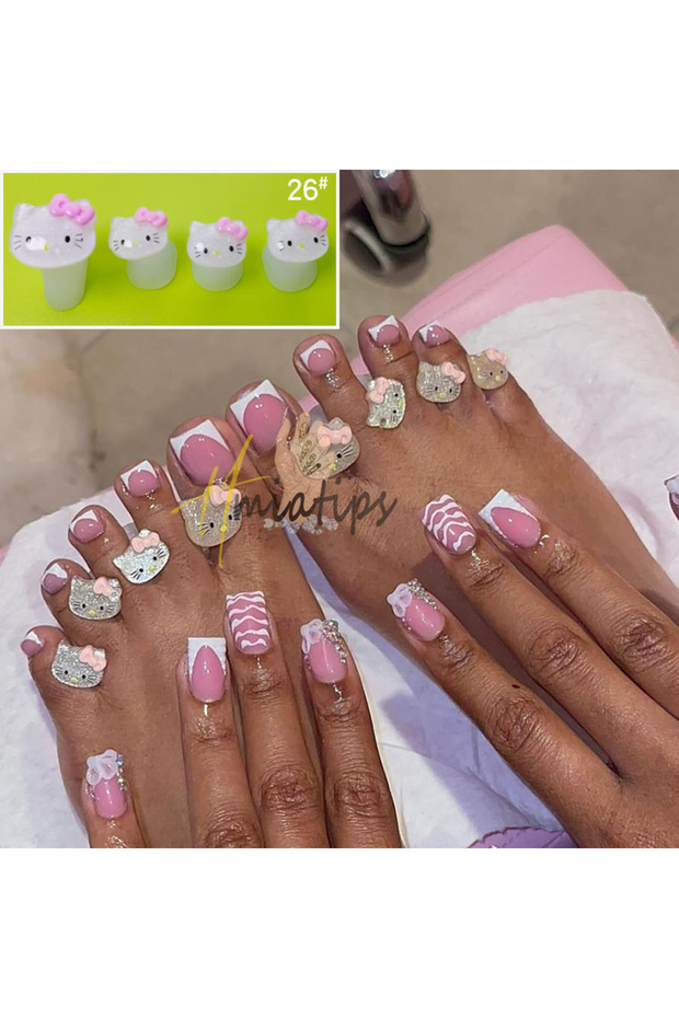 type4 8pcs/Bag Flower Soft Silicone Toe Separator Foot Finger Divider Separator Flexible Finger Toe
