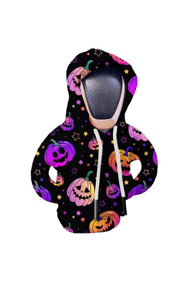 pumpkin Creative Gear Shift Knob Cover Hoodie for Car Gear Shift Lever Protection Against Sweaty Han