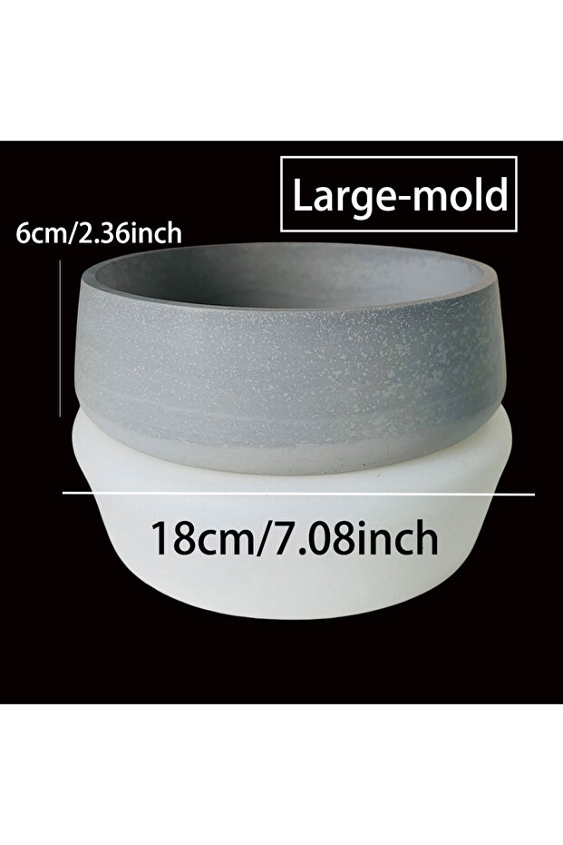 B-Large-molds Round Storage Bowl Silicone Mold DIY Planter Pot Concrete Molds Gypsum Resin Cement Ca