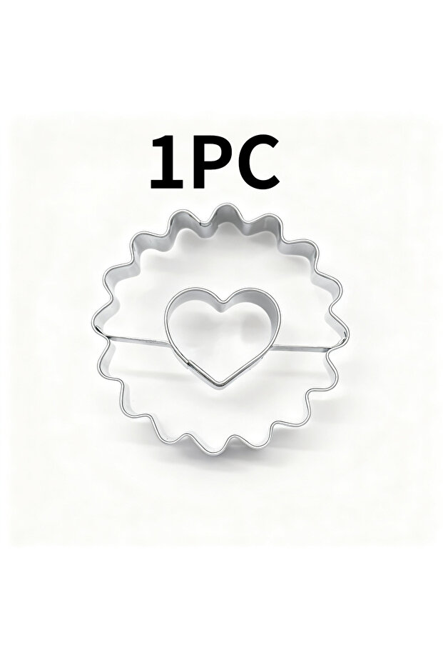 1PC Heart Flower-shaped Cookie Cake Embossing Mold Jam Sandwich Valentine's Day Cookie Cutter Heart