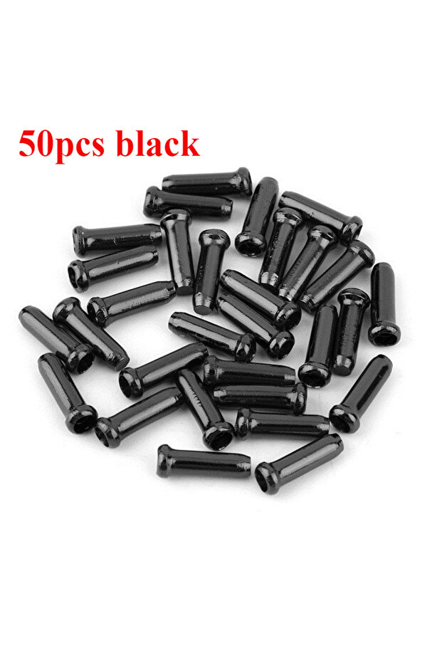 50pcs black 50/100pcs Bicycle Cable End Caps Aluminum Alloy Bike Brake Shifter Cable Tips Wire End C