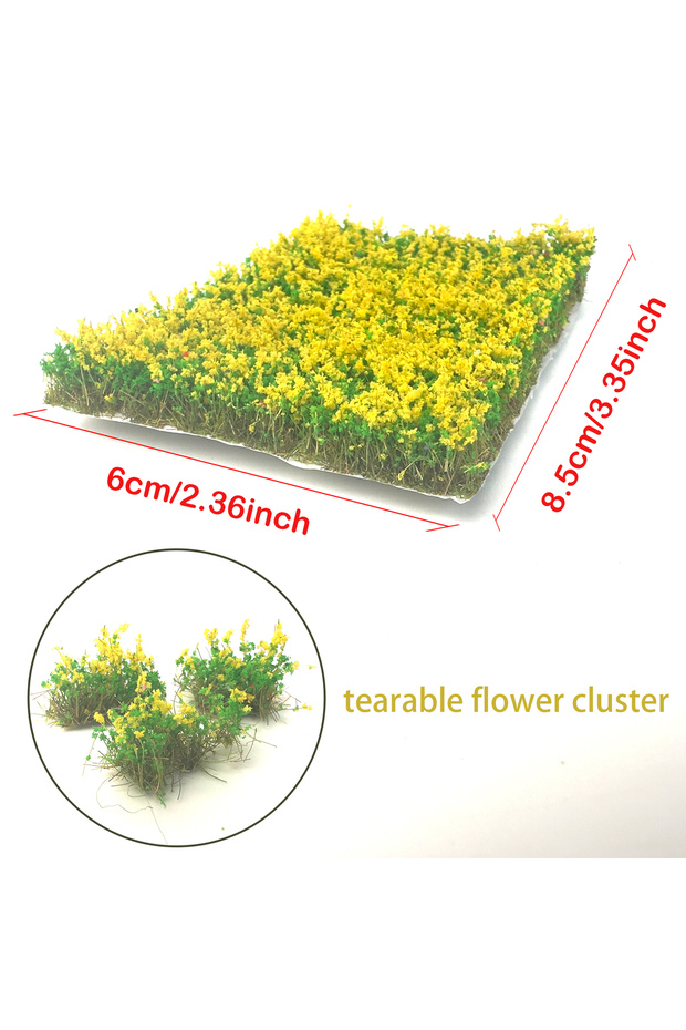 Color 7 10MM Artificial Flower Cluster Vegetation Group Tearable Grass Tufts Model DIY Train Landsca