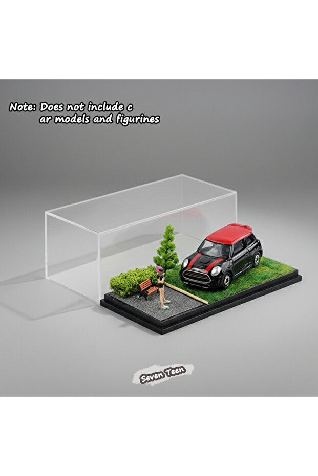 Summer scene 1:64 Scale Car Model Scene Display Box Trendy Diecast Ornament Four Season Grass Base D