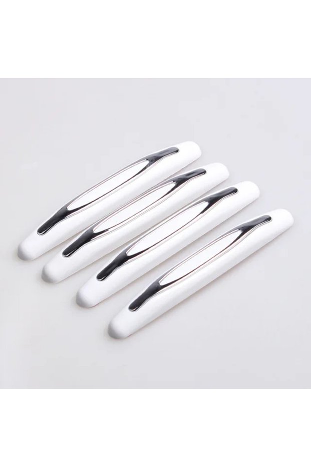 white 4Pcs Car Door Protector Guard Strip Scratch Protector Car Rubber Bumper Stickers Auto Door Edg