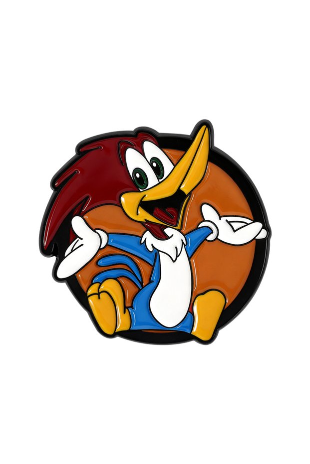 QHXZ5661 Woodpecker Enamel Pins Retro TV Series Character Brooches Lapel Badges Cartoon Animal Jewel