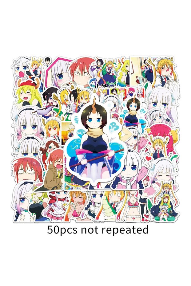 TZS387 50pcs Waterproof Anime Miss Kobayashi's Dragon Maid Kawaii Cartoon Stickers Manga Grafitti Dr
