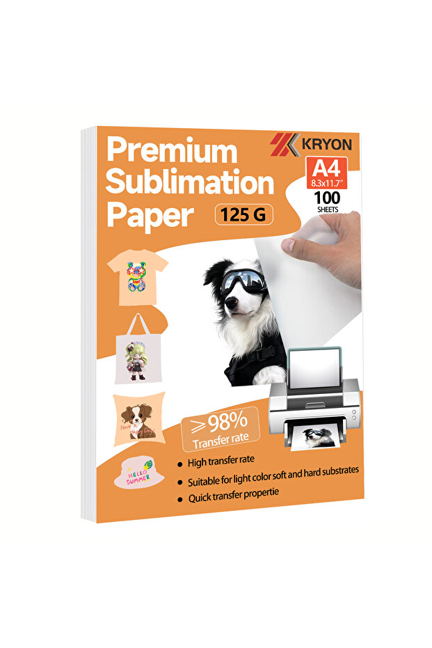 Sublimation Paper 100 Sheets 125G A4 Size 8.3x11.7 Inch Sublimation Paper Heat Transfer Paper Compat