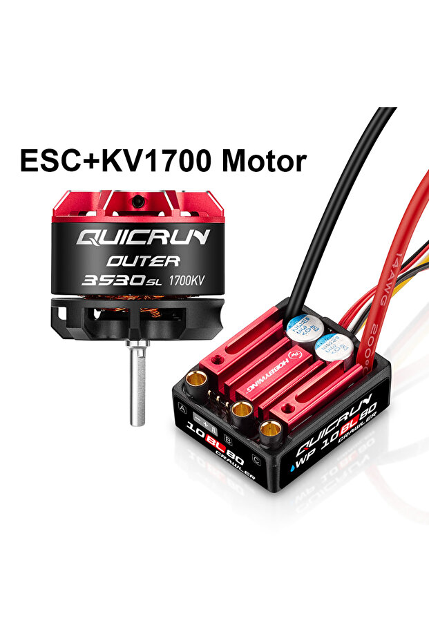 ESC and KV1700 Hobbywing Quicrun WP 10BL80 2-4S 80A Waterproof ESC & Outer 3530SL 1700KV/2200KV Moto