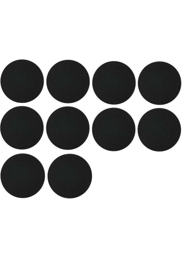 black 10pcs Silicone Coasters Set with Holder for Drinks Beer Coffee Suitable for All Kinds of Cups